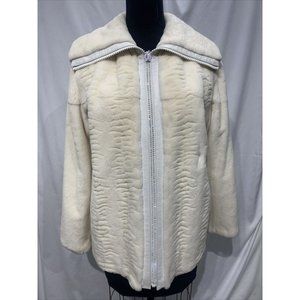 sheared mink white jacket bomber bleach (62145)